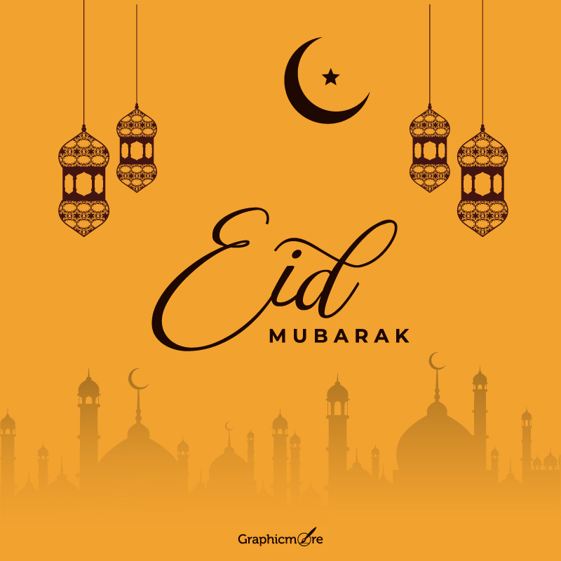 Amazing Greeting of Eid Mubarak Template Design free download in vector formats