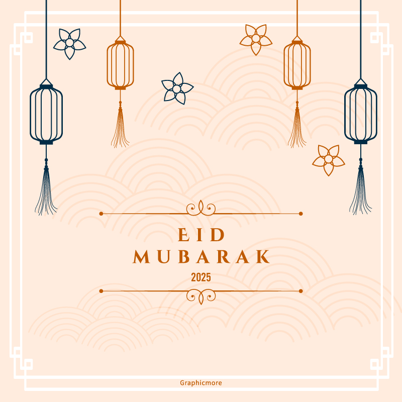 Best Amazing Eid-ul-Fitr Mubarak 2025 Design free download in the vector format