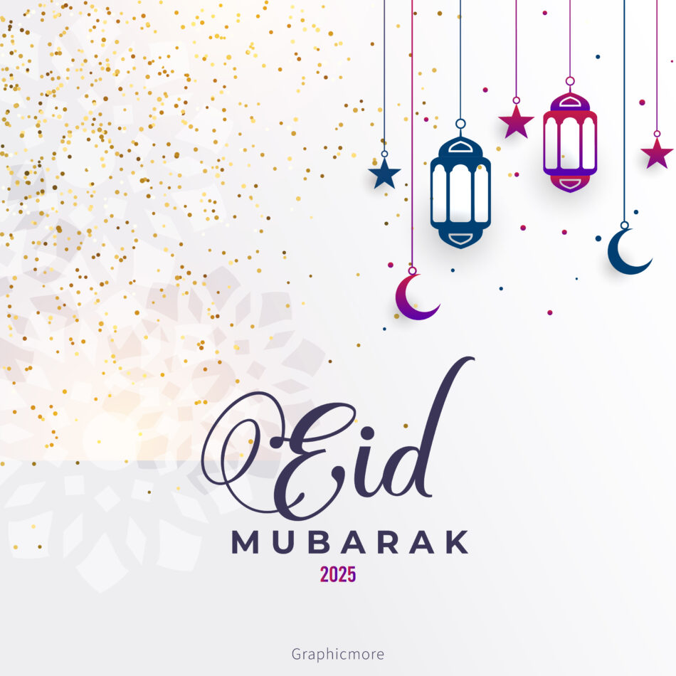 Best Eid Mubarak 2025 Template Design free download in the vector format