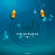 Free Download Eid Mubarak Greeting Template Design in vector formats