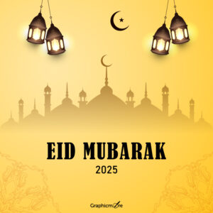 Greeting of Eid Mubarak Template Design free download in vector formats