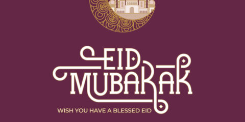 Simple Eid Mubarak Greetings free download in the vector format