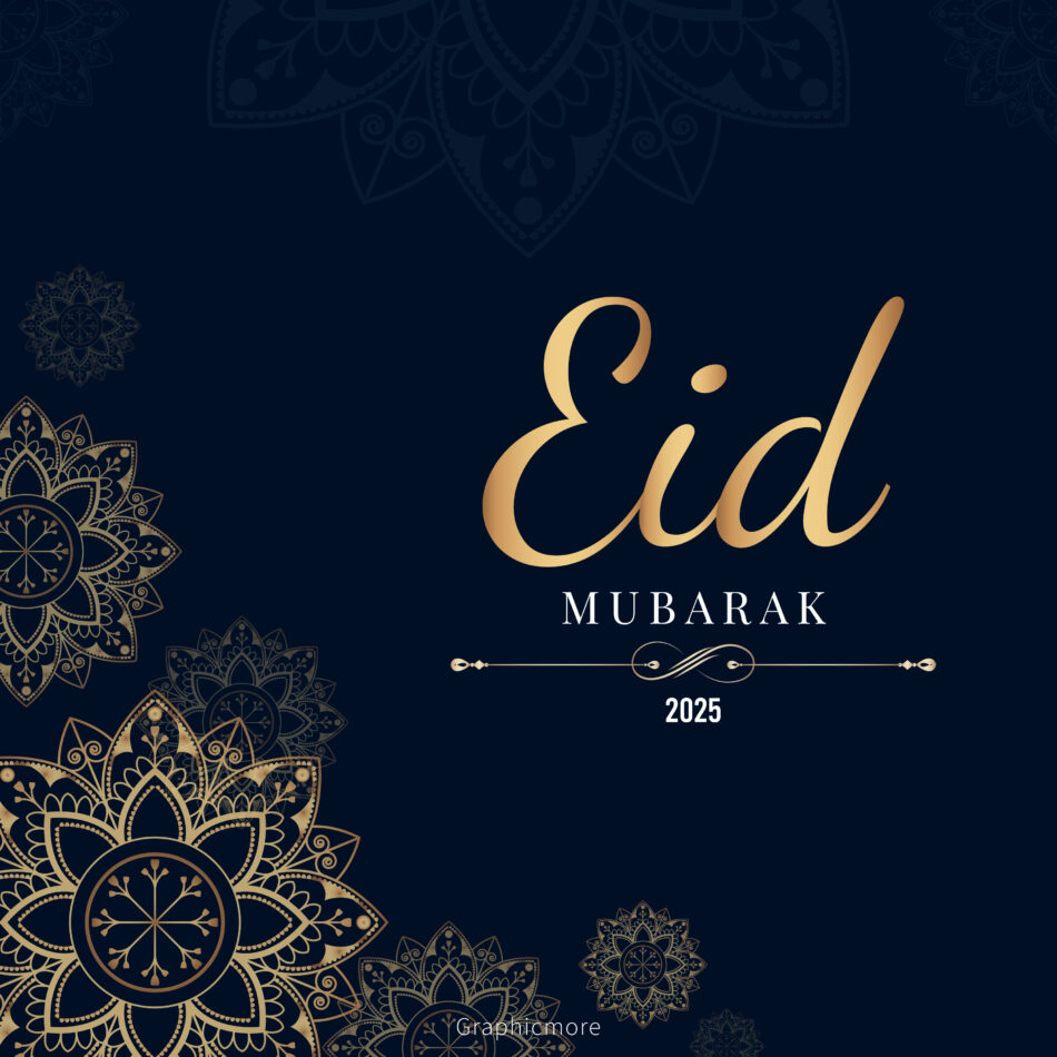 The Best Eid Mubarak 2025 Template Design free download in the vector format