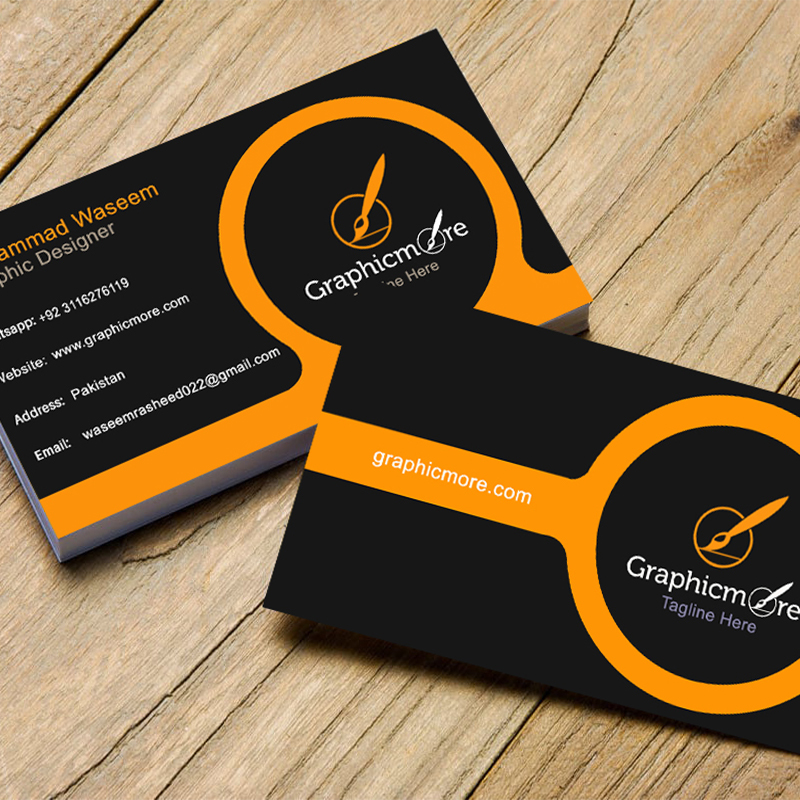 Free Simple Black Visiting Card PSD Template