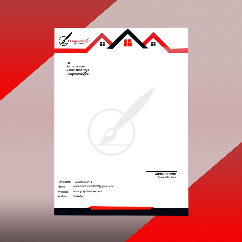 Red Letterhead Templates PSD Design For Free Download
