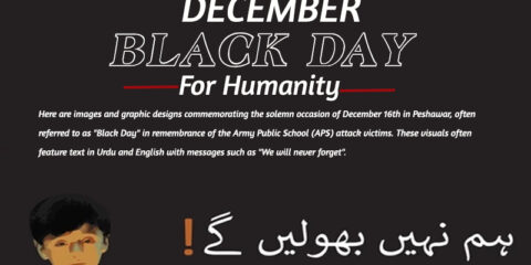 16 Dec Black Day for APS Peshawar Banner Vector