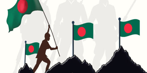 A poster for the victory day with a banner that says victory day