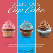 Bakery shops template cupcake poster flat design for website marketing