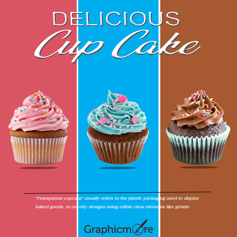 Bakery shops template cupcake poster flat design for website marketing