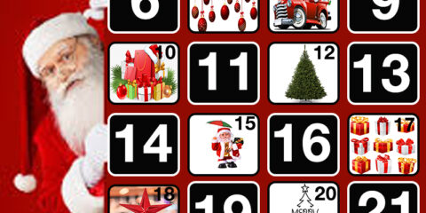 Christmas Advent Calendar or Poster Winter Holidays Design