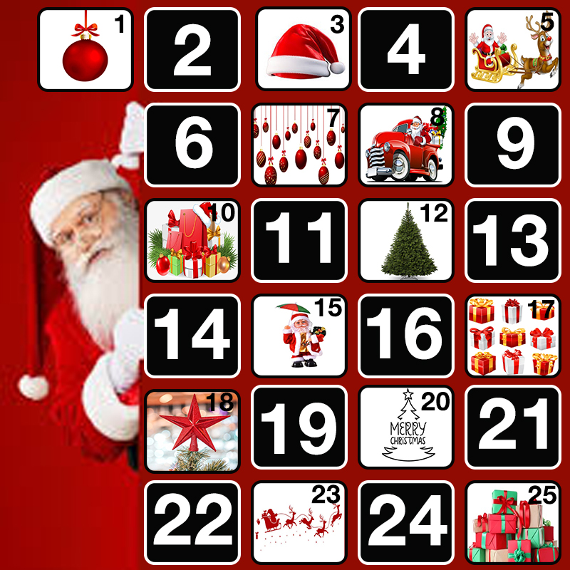 Christmas Advent Calendar or Poster Winter Holidays Design