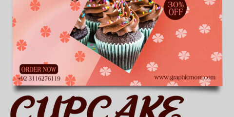 Cup Cake Poster Design Template PSD Free Download