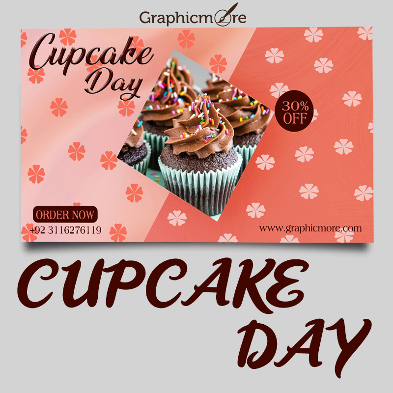 Cup Cake Poster Design Template PSD Free Download