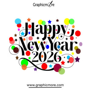 Happy New Year 2026 Celebration Design Featuring Colorful design