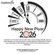 Happy New Year 2026 Countdown Clock with Roman Numerals