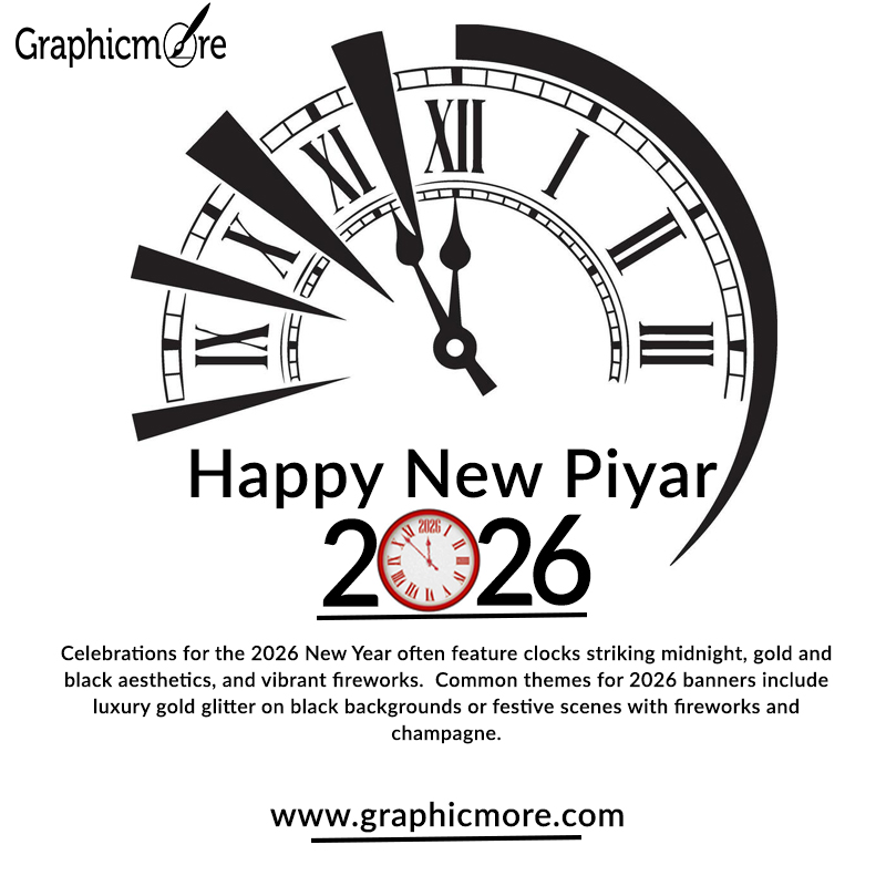 Happy New Year 2026 Countdown Clock with Roman Numerals