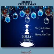 Happy New Year And Merry Christmas Poster Design Free PSD Holiday Banner Download