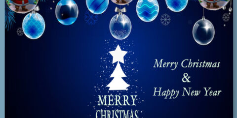 Happy New Year And Merry Christmas Poster Design Free PSD Holiday Banner Download