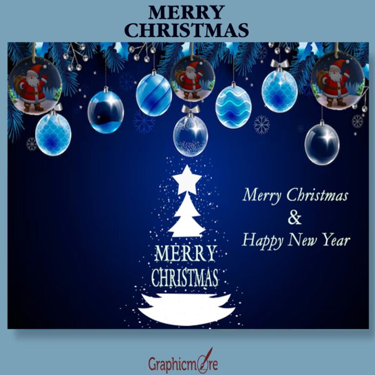 Happy New Year And Merry Christmas Poster Design Free PSD Holiday ...
