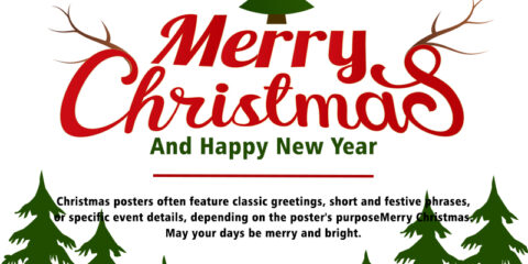 Merry Christmas Poster Vector Art Icons and Graphics for Free Download