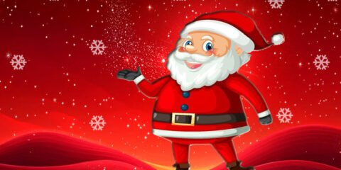 Red and White Christmas Party Poster