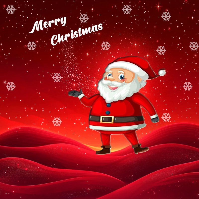 Red and White Christmas Party Poster