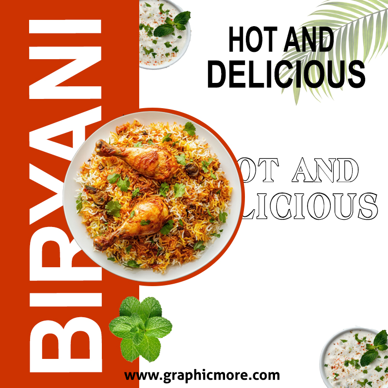 Delicious Chicken Biryani Banner Post And Social Media Template PSD Free Download