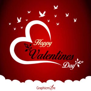 Happy Valentines Day Greeting Card and Template free download in the vector