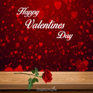 Happy Valentines Day Greeting Card free download in the vector PSD
