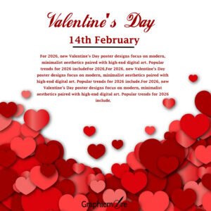 New Happy Valentines Day Poster Design Template