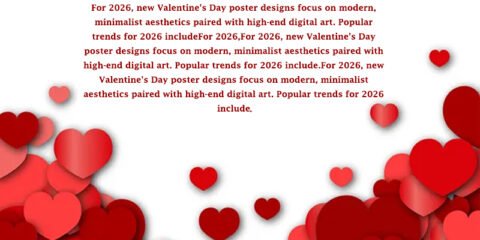 New Happy Valentines Day Poster Design Template