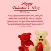 Valentines Plushies Happy Valentines Day Poster Teddy Bears Couple Vector Image Valentines Day