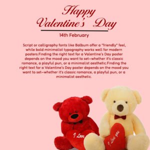 Valentines Plushies Happy Valentines Day Poster Teddy Bears Couple Vector Image Valentines Day