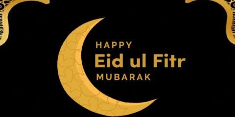 happy eid mubarak wishes poster Template