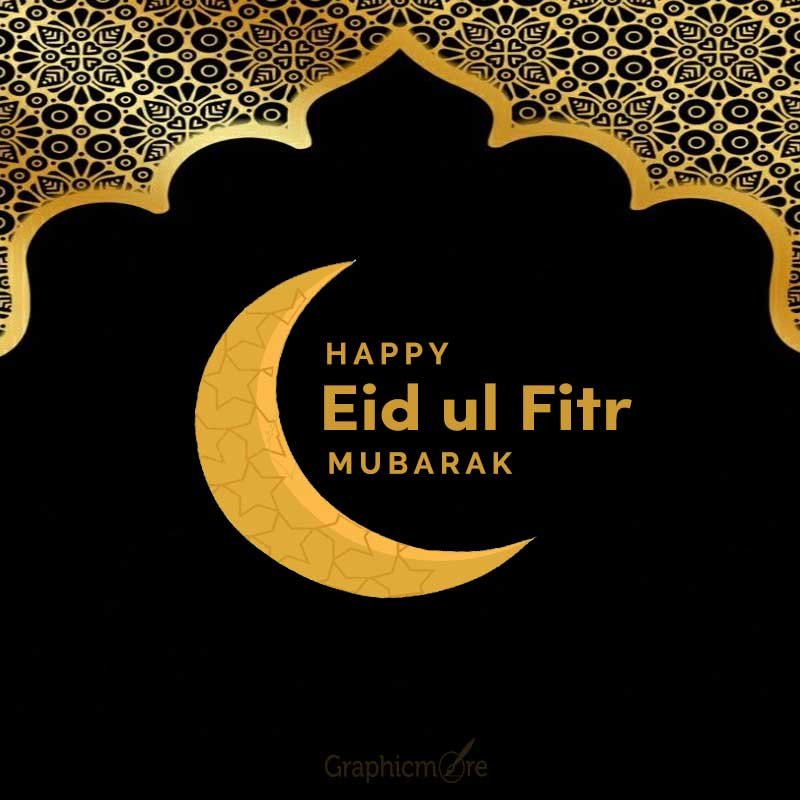 happy eid mubarak wishes poster Template