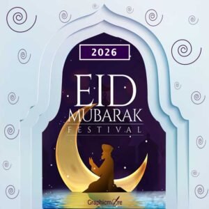 Colorful Eid Mubarak Poster Design