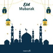 Eid Mubarak 2026 Banner free download in the vector format