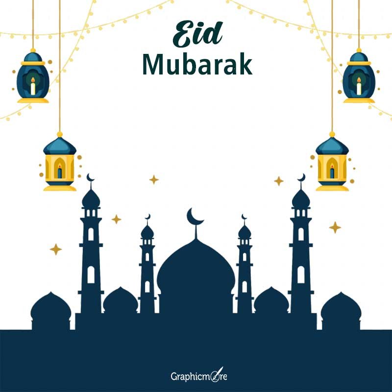 Eid Mubarak 2026 Banner free download in the vector format