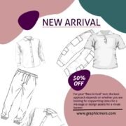 Fashion poster design with jacket jeans Free Vector