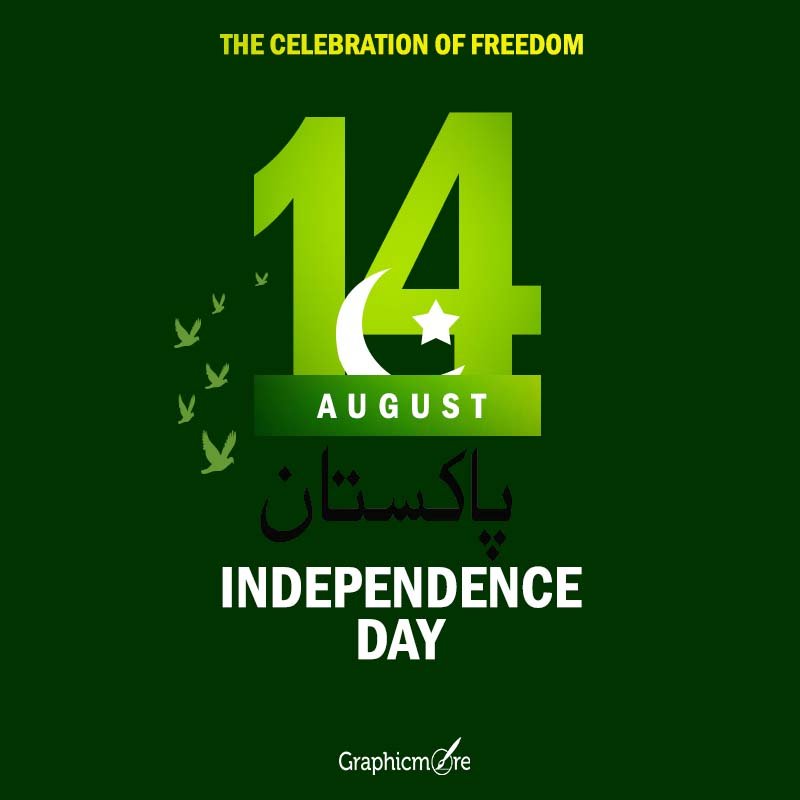 14th August Happy Pakistan independence day banner vector format download